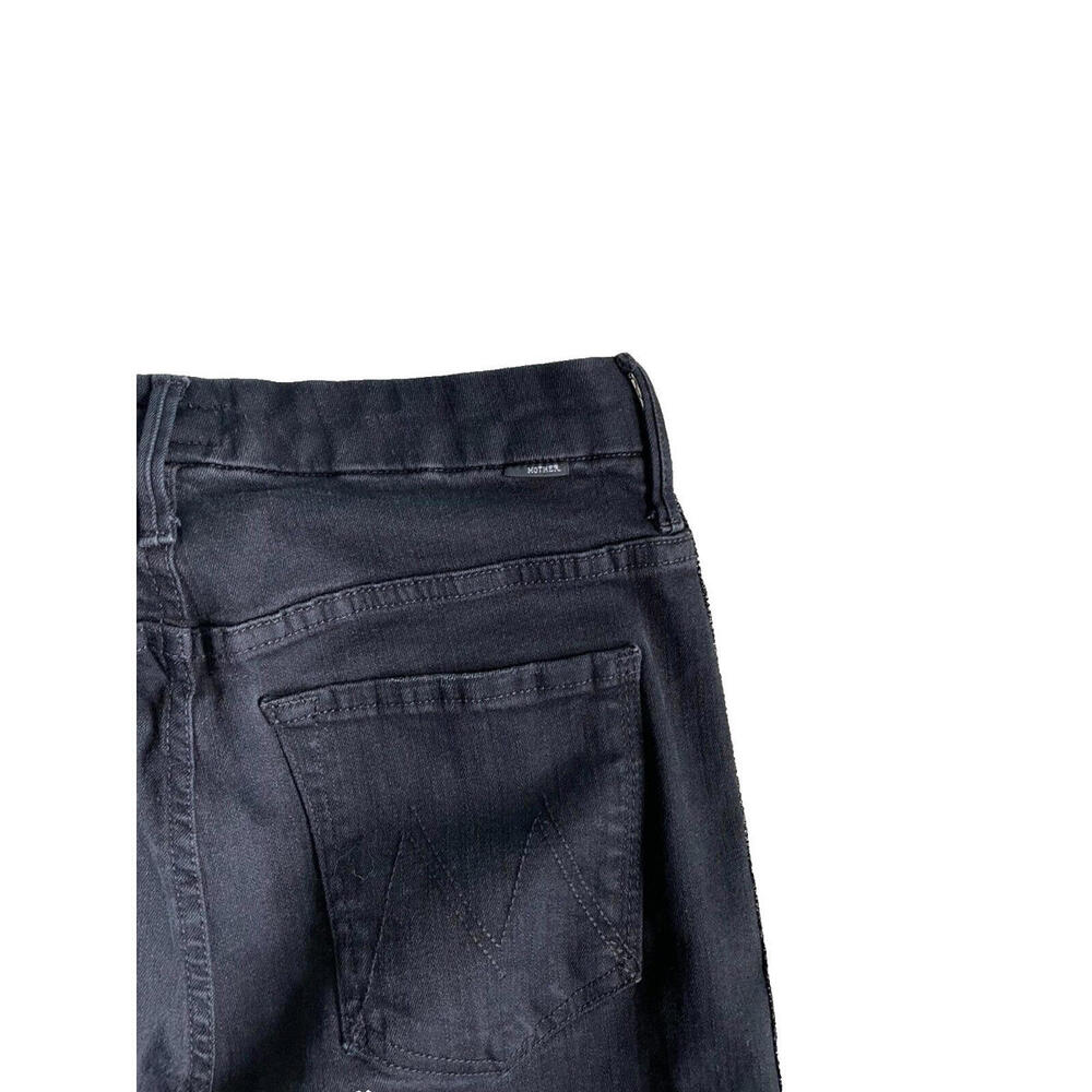 MOTHER High Waisted Looker Ankle Fray Guilty Glitter Racer Raw Hem Size 26 - Picture 7 of 9